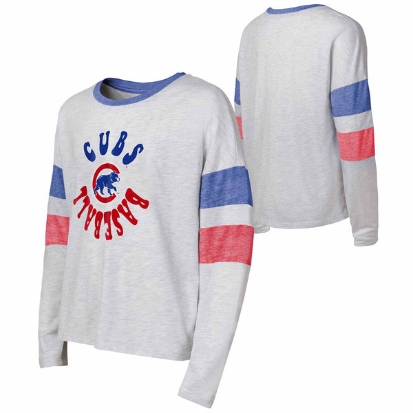 Chicago Cubs Youth Girls Double Header Long Sleeve T