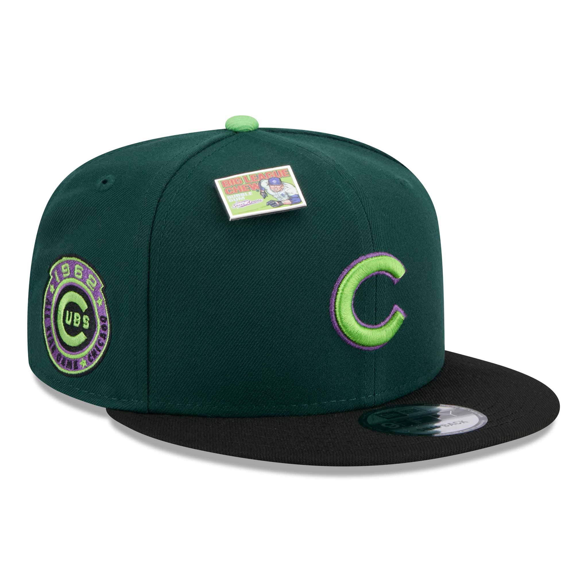 Chicago Cubs New Era Big League Chew 2024 9FIFTY Green Black Snap