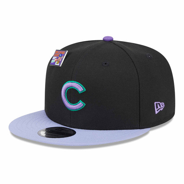 Chicago Cubs New Era Big League Chew 2024 9FFIFTY Black Purple Snap Back Cap