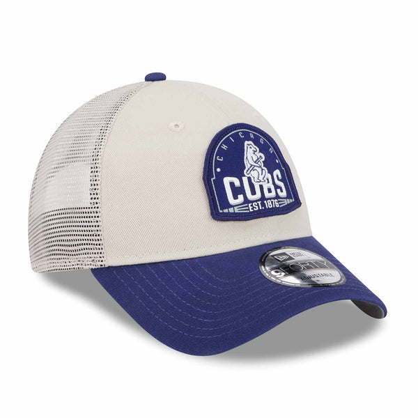 Chicago Cubs New Era Distressed Crest 9FORTY A-Frame Trucker Adjustabl Chicago Cubs New Era Distressed Crest 9FORTY A-Frame Trucker Adjustabl