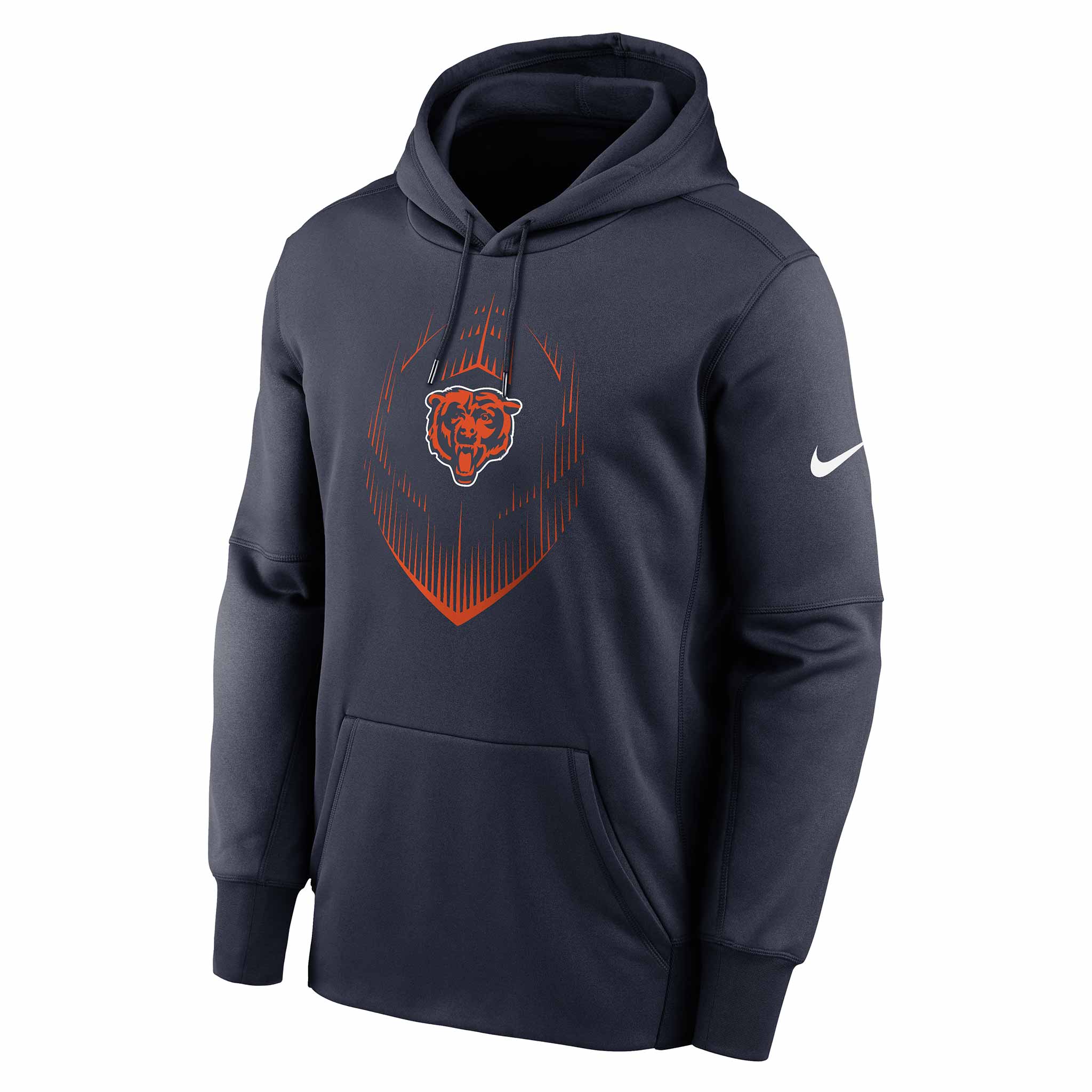 【NIKE】Chicago BearsIconMen’sNikeThermaNFLPulloverHoodie Men's Nike Navy Chicago Bears Sideline Athletic Stack