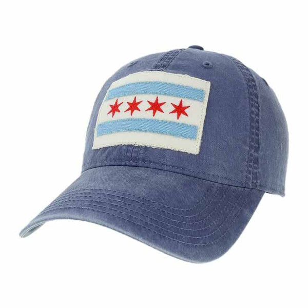 Chicago Flag Slate Blue Washed Adjustable Cap