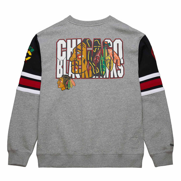 Chicago Blackhawks Mitchell & Ness All Over 4.0 Crewneck Sweatshirt