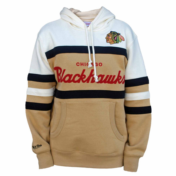 Chicago Blackhawks Mitchell & Ness Cream Head Coach Hooded Sweatshirt