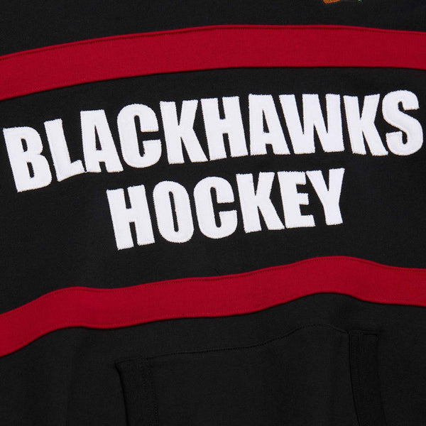 Chicago Blackhawks Mitchell & Ness Black Head Coach Hooded Sweatshirt