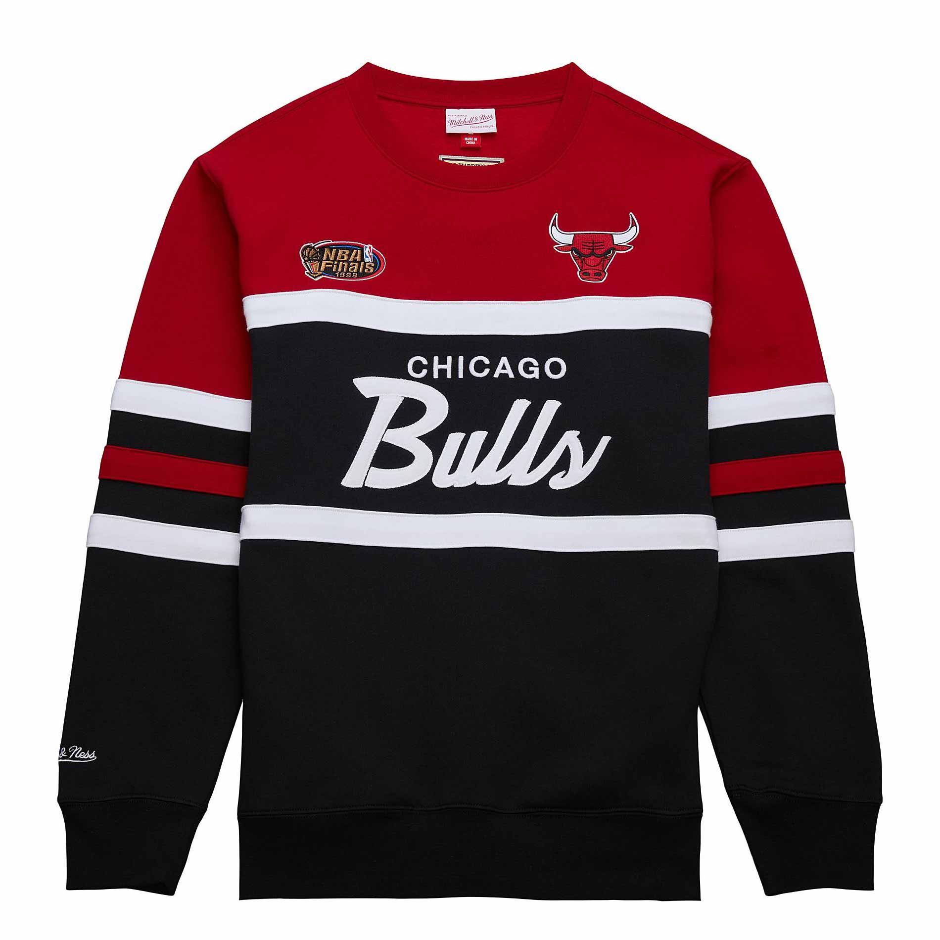 Chicago Bulls Mitchell Ness Black Head Coach Crewneck Sweatshirt