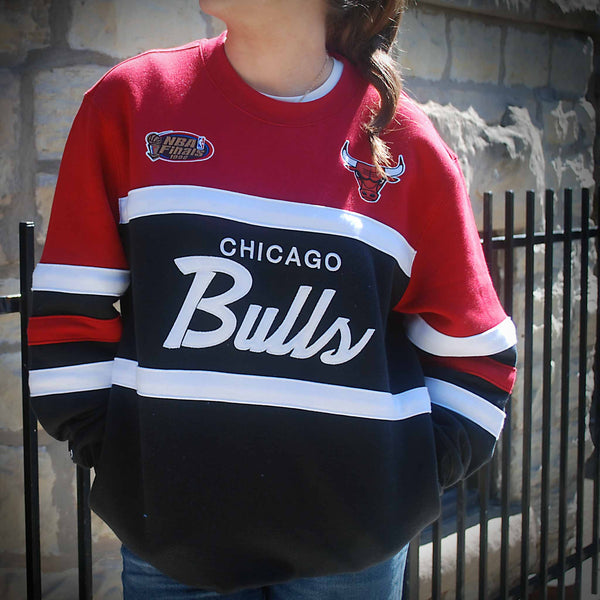 Chicago Bulls Mitchell & Ness Black Head Coach Crewneck Sweatshirt