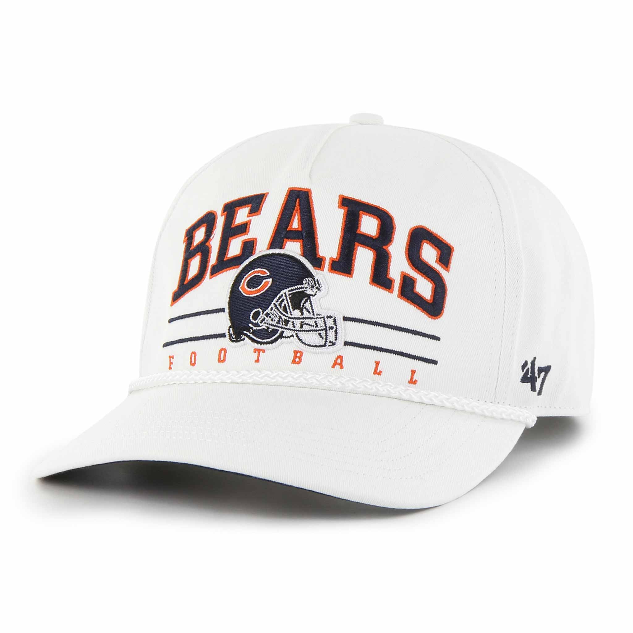 Chicago Bears 47 Brand White Roscoe Hitch Adjustable Cap