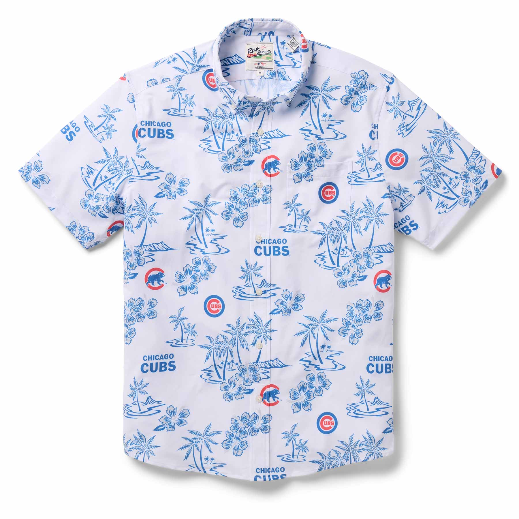 Chicago Cubs Reyn Spooner White Game Day Hawaiian Shirt