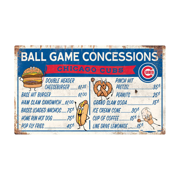 Chicago Cubs Concessions Metal Sign