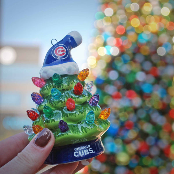 Chicago Cubs Mini LED Tabletop Christmas Tree
