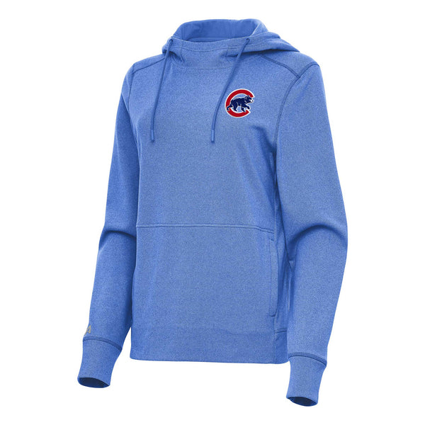 Chicago Cubs Women's Antigua Walking Bear Royal Justice Hooded Sweatshirt