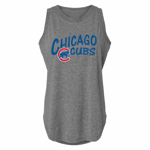 Chicago Cubs Ladies Granite Heather Relaxerd Tank Top
