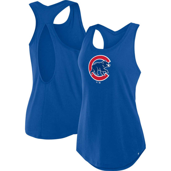 Chicago Cubs Ladies Fanatics Relaxed Fit Low Hip Racerback Tank Top