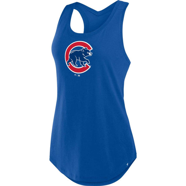 Chicago Cubs Ladies Fanatics Relaxed Fit Low Hip Racerback Tank Top