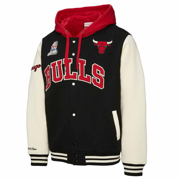 Chicago Bulls Mitchell & Ness Courtside Fleece Button Up Jacket