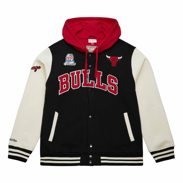 Chicago Bulls Mitchell & Ness Courtside Fleece Button Up Jacket