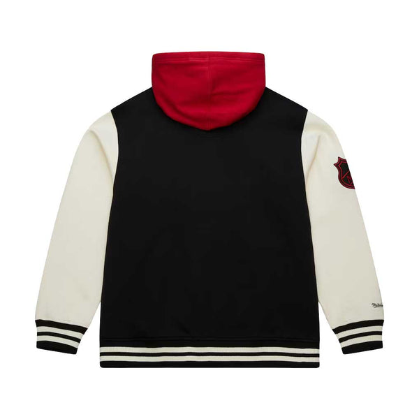 Chicago Blackhawks Mitchell & Ness Courtside Fleece Button Up Jacket