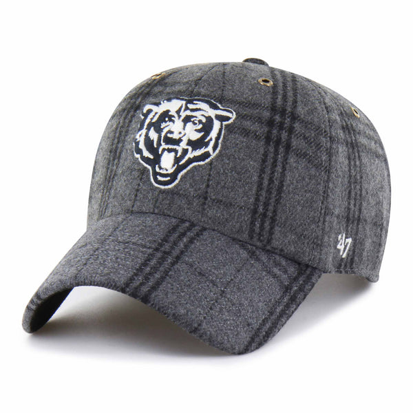 Chicago Bears 47 Brand Grey Windowpane Plaid Clean Up Adjustable Cap