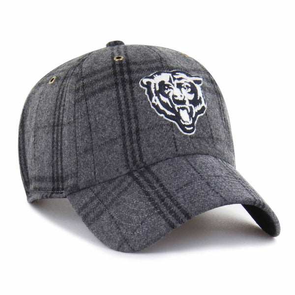 Chicago Bears 47 Brand Grey Windowpane Plaid Clean Up Adjustable Cap