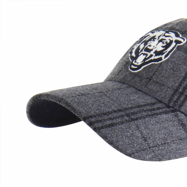 Chicago Bears 47 Brand Grey Windowpane Plaid Clean Up Adjustable Cap