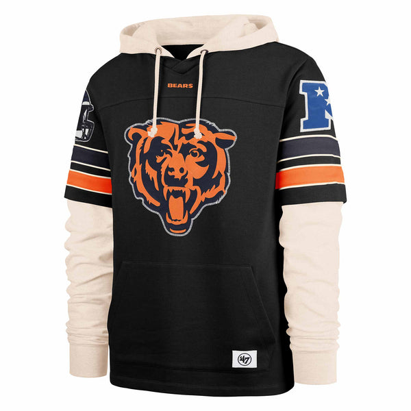 Chicago Bears 47 Brand Flint Black Split Zone Cornerback Duo Hooded Sweatshirt