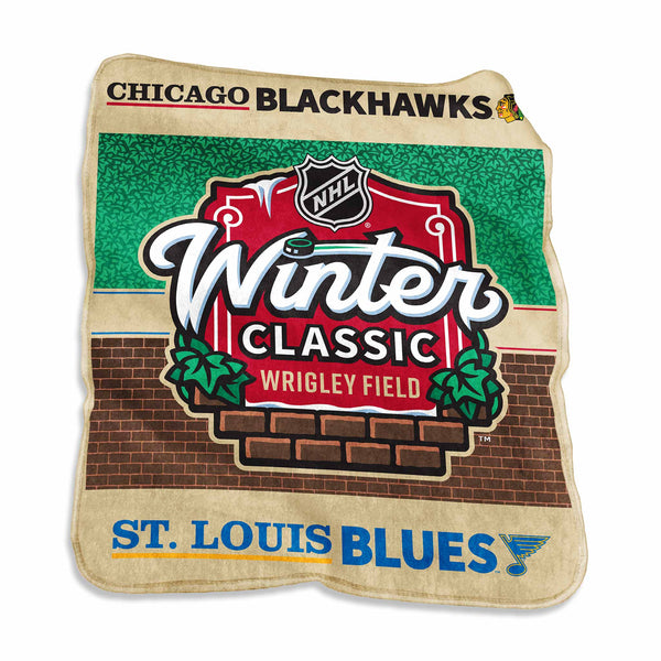 Winter Classic Chicago Blackhawks vs. St. Lous Blues 50 X 60 Raschel Blanket
