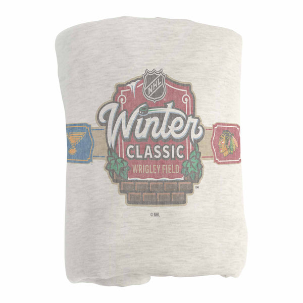 Winter Classic Logo 54 x 84 Oatmeal Sweatshirt Blanket