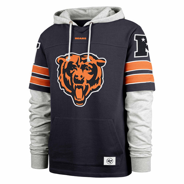 Chicago Bears 47 Brand Atlas Navy Double Header Blitz Hooded