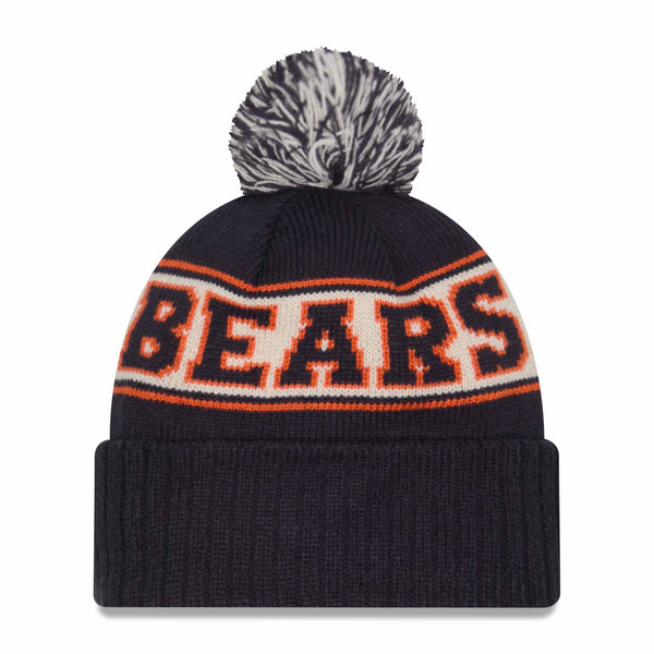 Chicago Bears New Era Retro Bear Face Knit Pom Cap