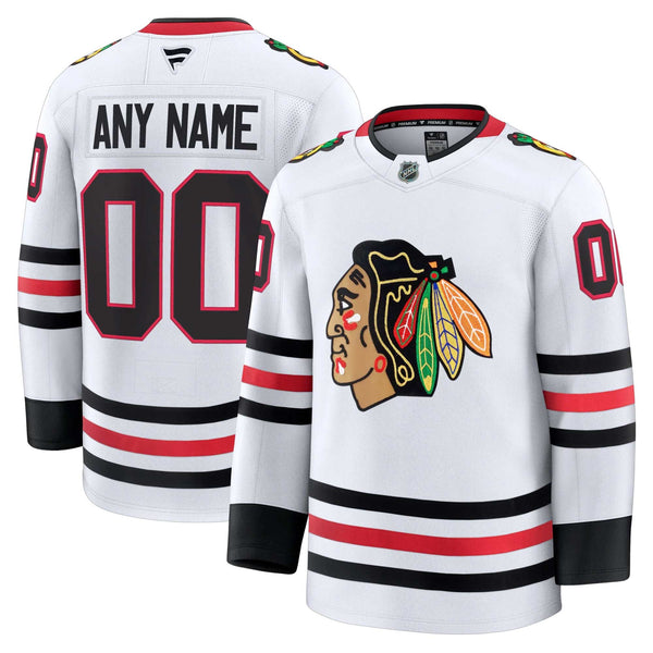 Chicago Blackhawks Customized Fanatics Road Premium Jersey With Authentic Lettering