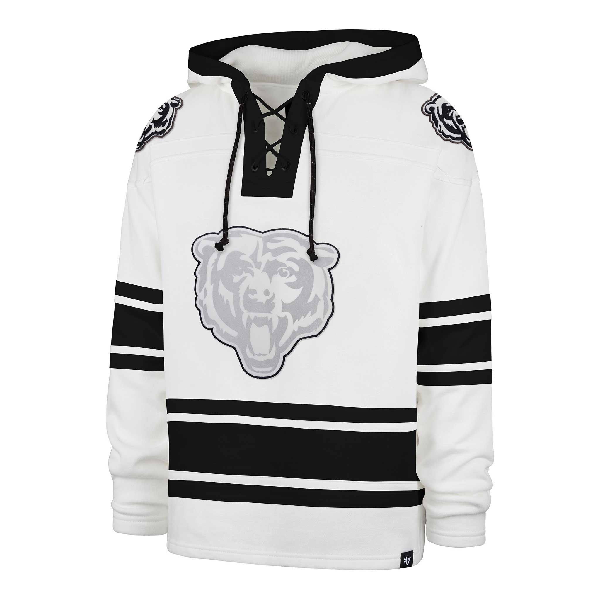 Chicago Bears 47 Brand White Wash Flashback Shortstop Hooded