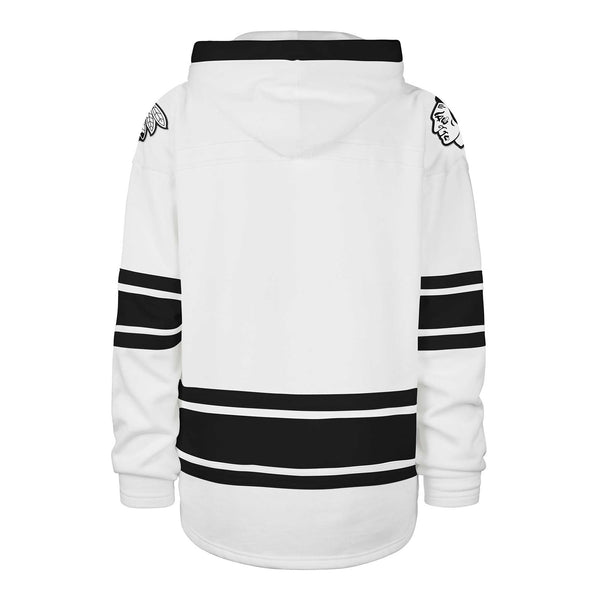 Chicago Blackhawks 47 Brand White Wash Flashback Shortstop Hooded Sweatshirt