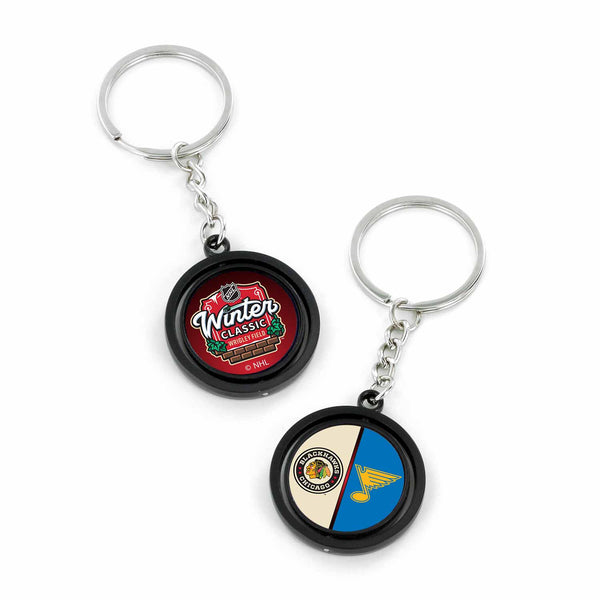 Chicago Blackhawks vs. St. Louis Blues 2025 Winter Classic Dueling Spinner Keychain