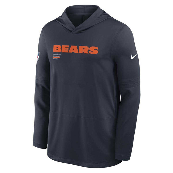 Chicago Bears Nike Lightweight Navy Sideline Hooded Top