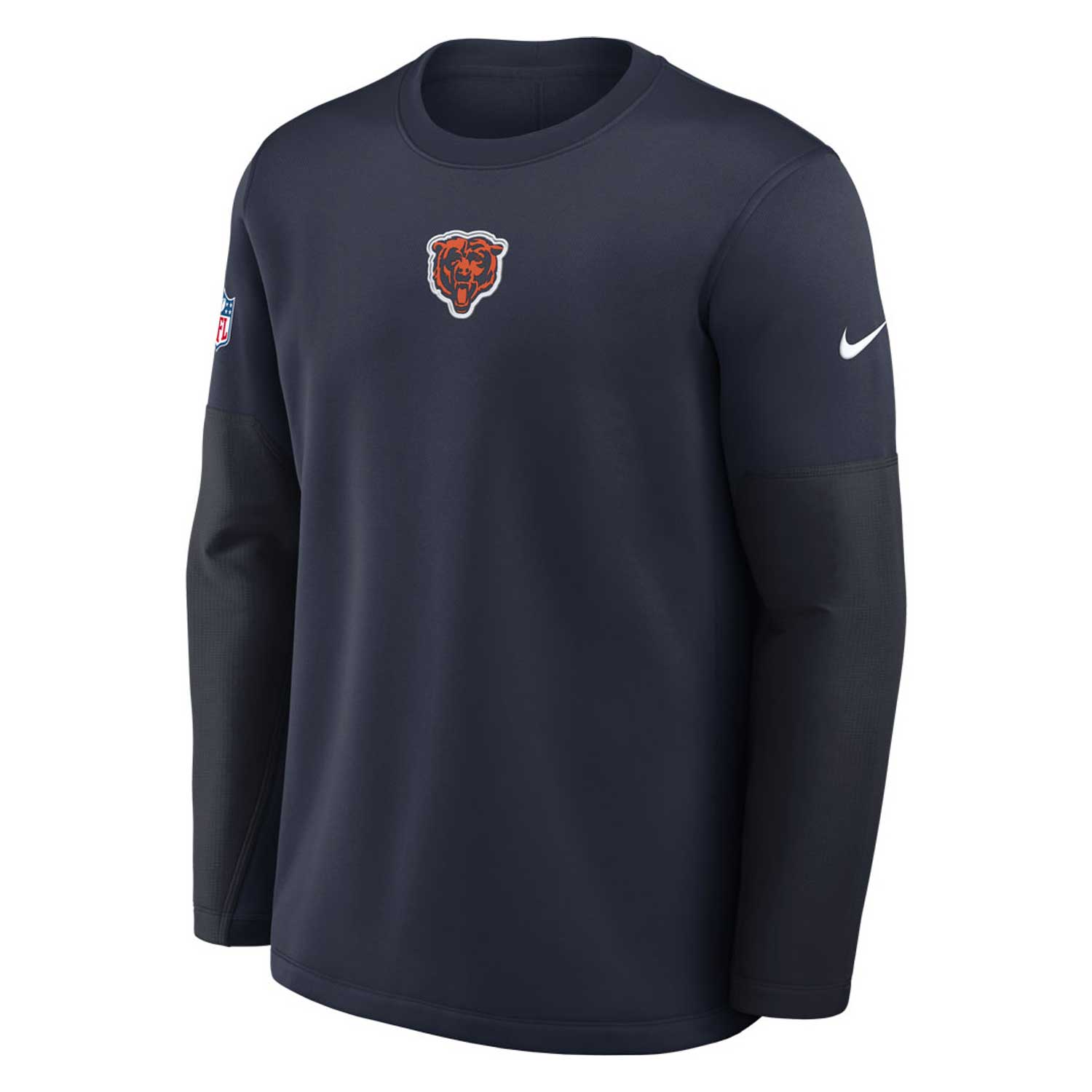 Chicago Bears Nike Midweight Navy Sideline Coach Crewneck