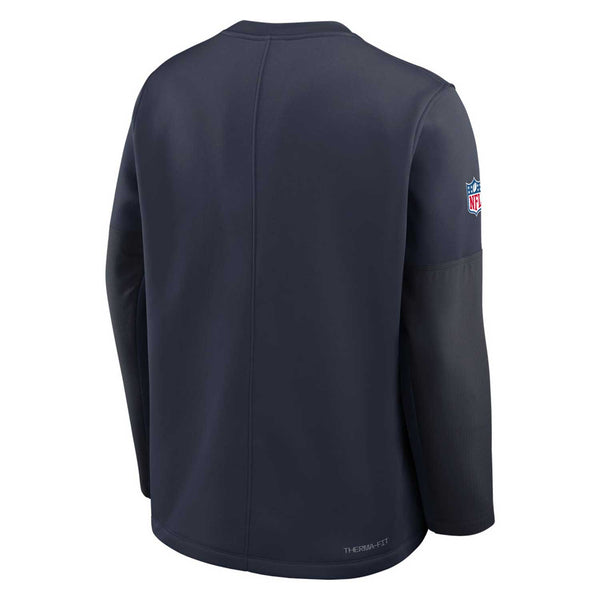 Chicago Bears Nike Midweight Navy Sideline Coach Crewneck