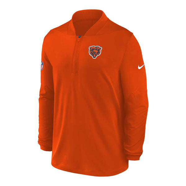 Chicago Bears Nike Midweight Orange Quarter Zip Sideline Pullover Jacket