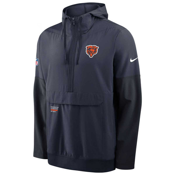 Chicago Bears Nike Navy Half Zip Sideline Anorak Jacket