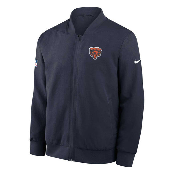 Chicago Bears Nike Navy Navy Sideline Bomber Jacket