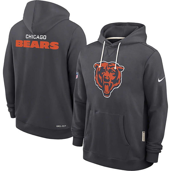 Chicago Bears Nike Grey Sideline Dri Fit Hooded Sweatshirt