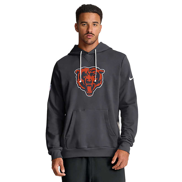 Chicago Bears Nike Grey Sideline Dri Fit Hooded Sweatshirt