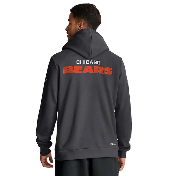 Chicago Bears Nike Grey Sideline Dri Fit Hooded Sweatshirt
