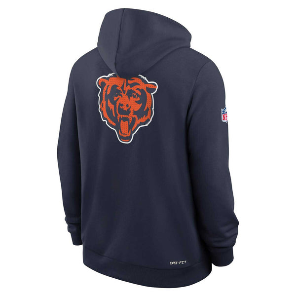 Chicago Bears Nike Navy Sideline Dri Fit Zip Up Sweatshirt