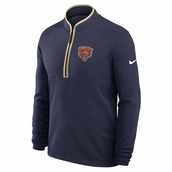 Chicago Bears Nike Navy Primetime Victory Dri Fit Half Zip Sweatshirt