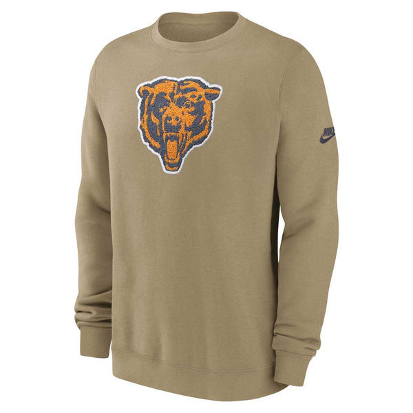 Chicago Bears Nike Beige Rewind Club Crewneck Sweatshirt