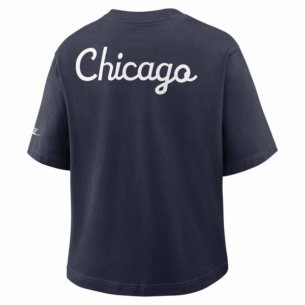Chicago Bears Nike Women's Navy Rewind Pocket Boxy T-Shirt