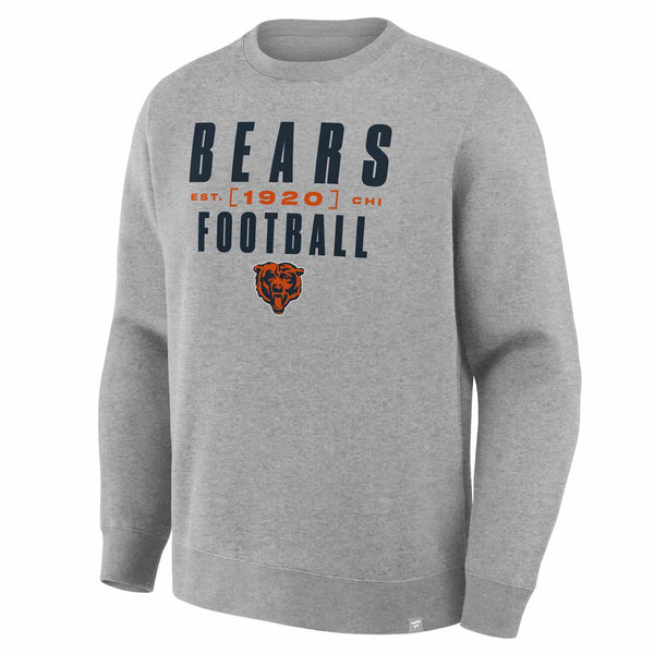 Chicago Bears Fanatics Grey Redzone Powerful Throw Legacy Crewneck Sweatshirt