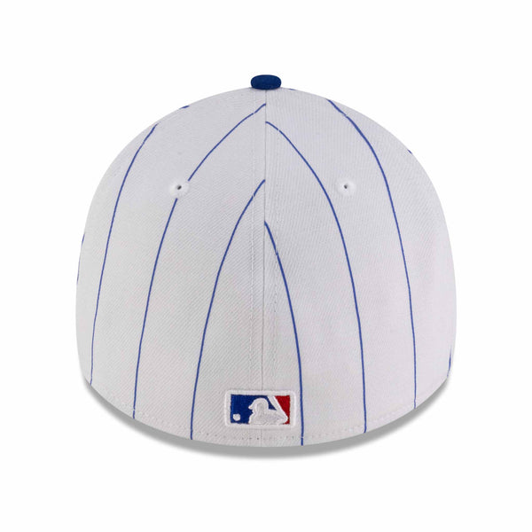 Chicago Cubs New Era 39THIRTY White Pinstripe Walking Bear Stretch Fit Cap