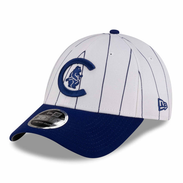 Chicago Cubs New Era 9FORTY White Pinstripe 1908 Bear In C Adjustable Cap